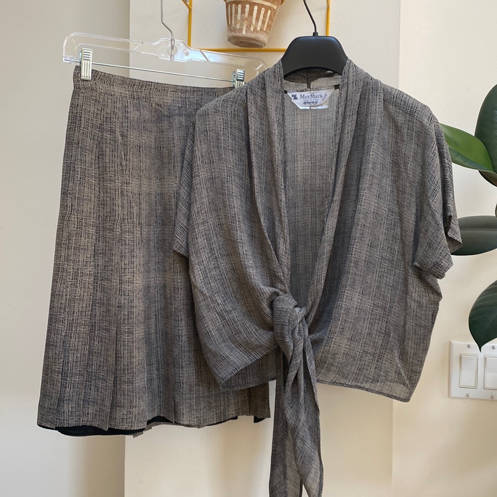 Vintage Max Mara silk blouse and skirt set